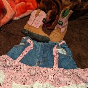 Toddler cowgirl boots and skirt